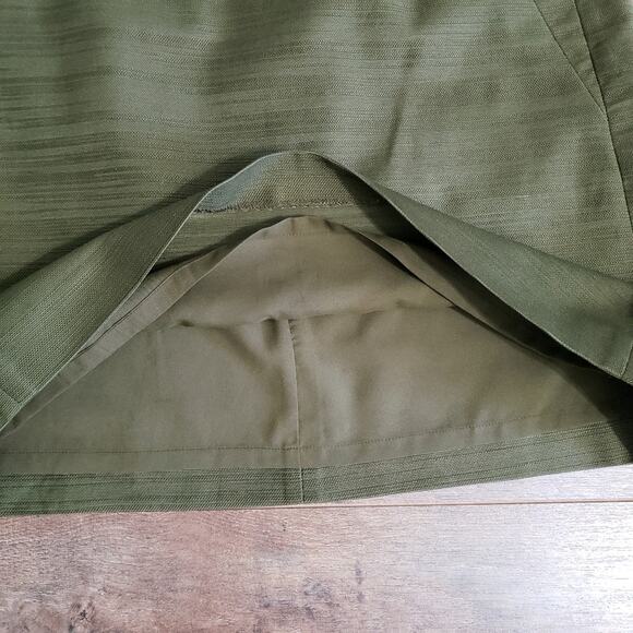 Ann Taylor Space-dyed Striped Pencil Zip Green Lined Mini Skirt Women's - Picture 4 of 12